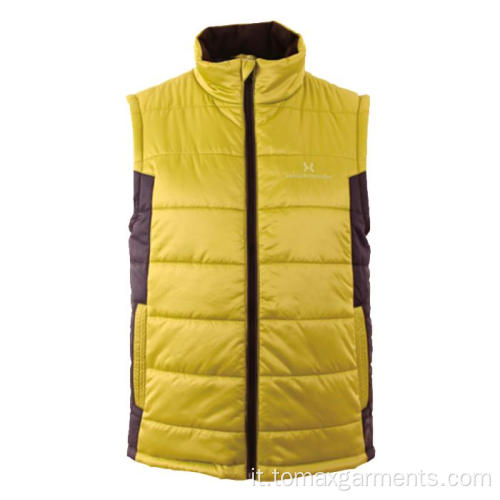 Giallo con gilet invernale nero